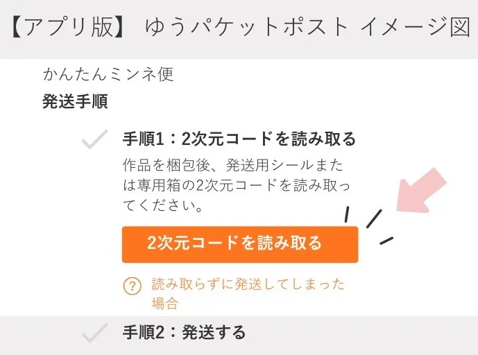 イメージ画像:2次元コードを読み取るゆうパケットポスト